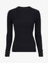 Pull côtelé basique à poignets boutonnés - Noir - 1