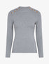 Pull stretch à détails dorés - Gris clair - 4