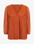 Blouse à manches transparentes style plumetis - Rouille - 4