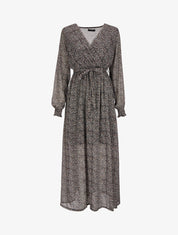 Robe longue cache-coeur à imprimé feuilles d&