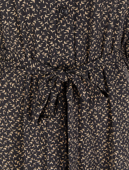 Robe chemise à imprimé feuilles d&