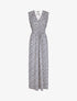 Robe longue à imprimé fleurs du printemps - Bleu - 5