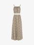 Robe longue à imprimé fleuri et taille brodée - Kaki - 1