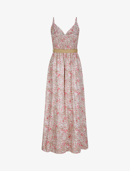 Robe longue à imprimé paquerettes - Rose/vert amande - 2