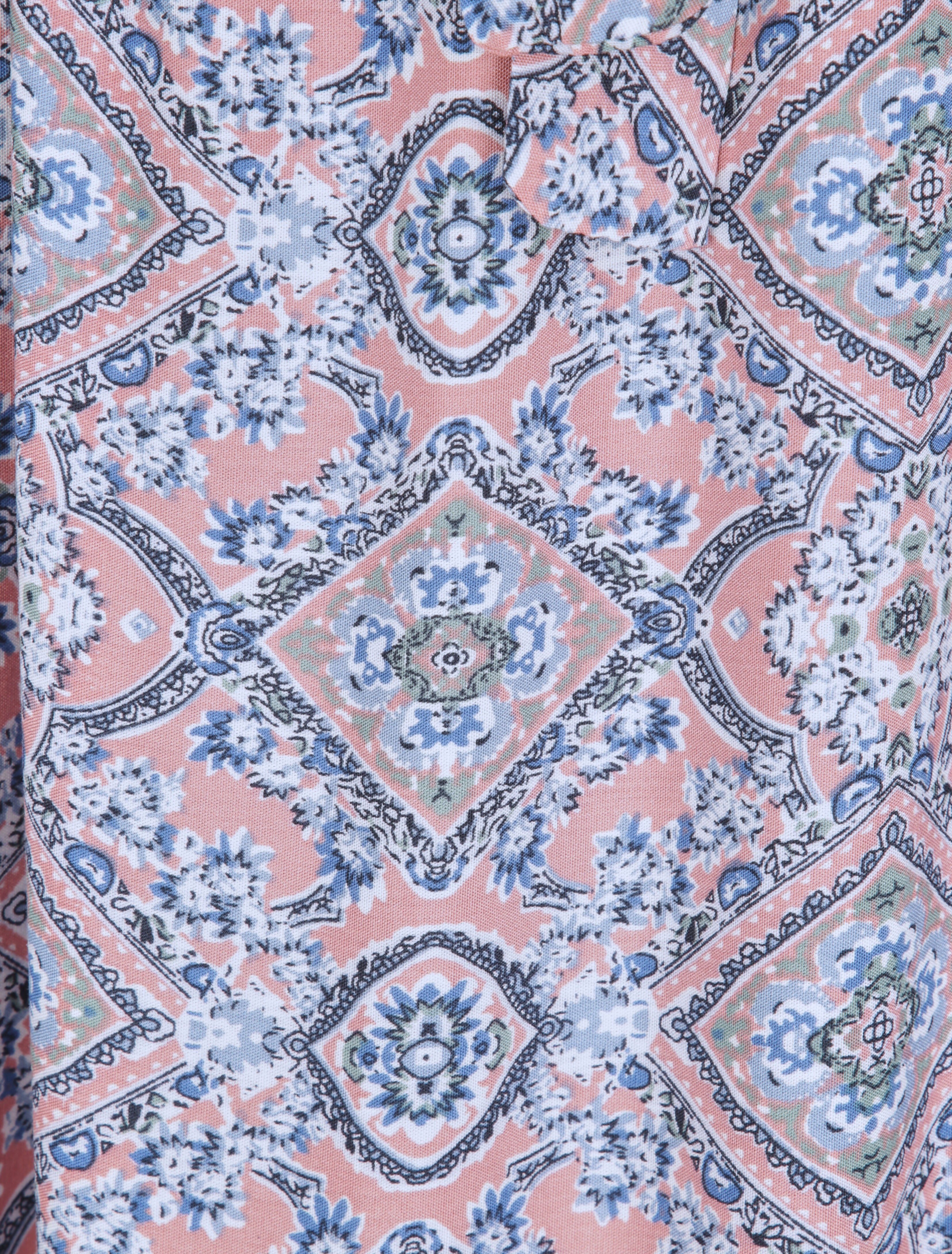Robe longue imprimée baroque et détail brodé - Rose - 4