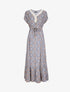 Robe longue imprimée baroque et détail brodé - Bleu - 1