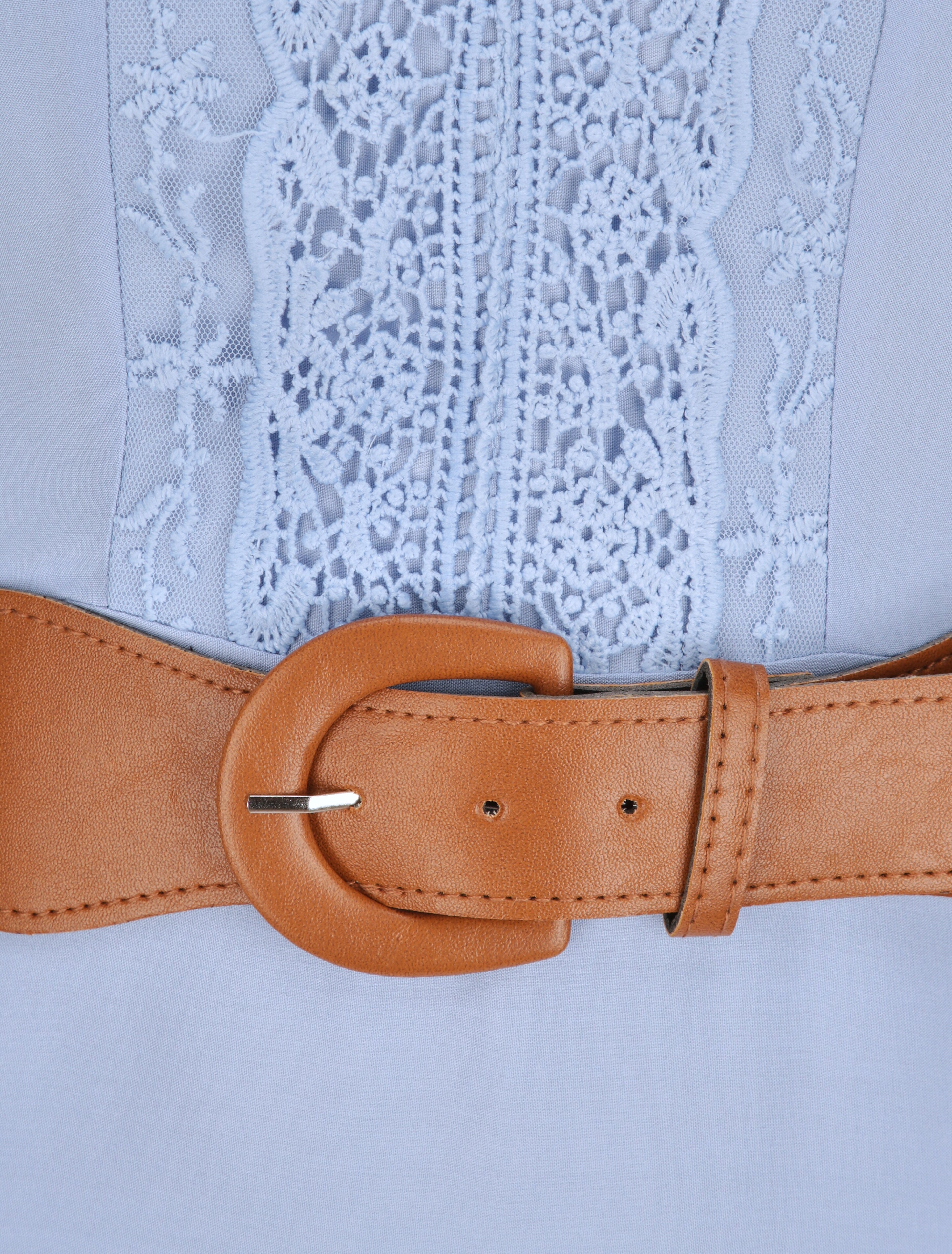 Robe longue à manches volantées - Bleu ciel - 3