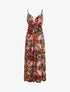 Robe longue imprimé foulard - Noir/rouge - 6