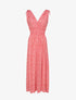 Robe longue cintrée imprimé petites fleurs - Rouge - 5