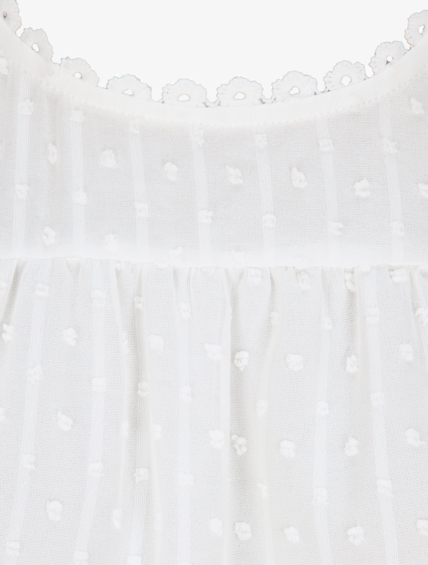 Top fluide à détail dentelle - Blanc - 3