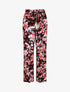 Pantalon fluide motifs pétales de roses - Noir - 1