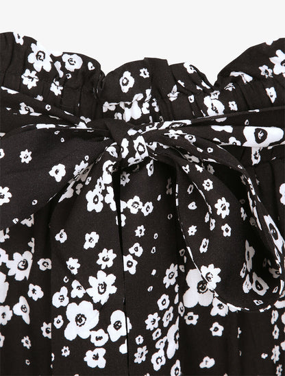 Short fluide motifs marguerites - Noir - 3