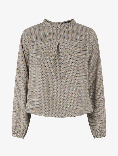 Top fluide imprimé graphique - Vert gris - 1