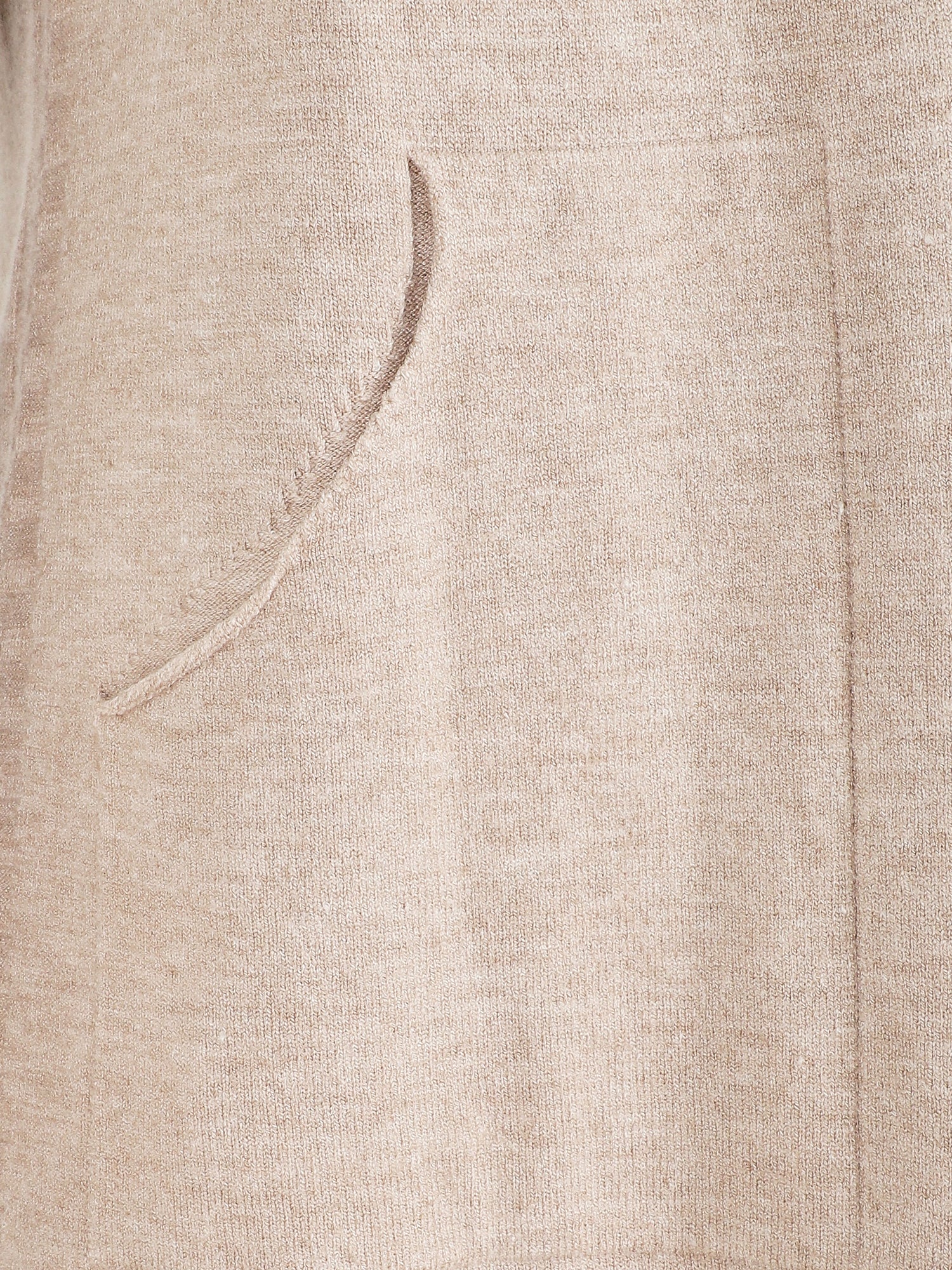 Gilet mi-long à manches longues - Beige - 3