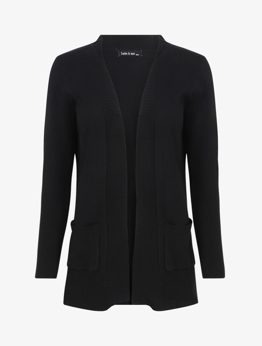 Gilet fin uni à poches plaquées - Noir - 1