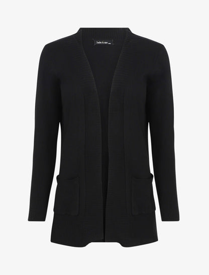 Gilet fin uni à poches plaquées - Noir - 1