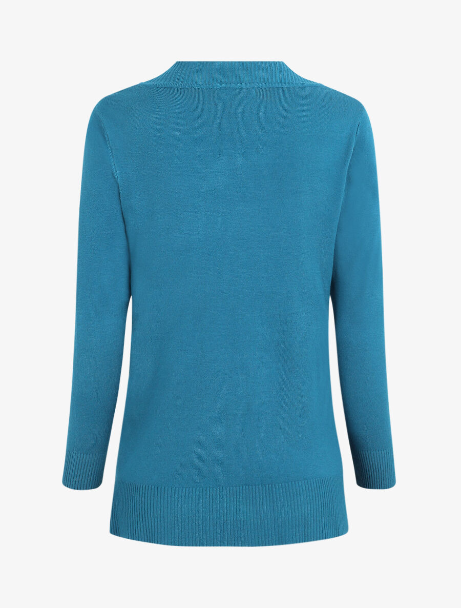 Gilet fin uni à poches plaquées - Bleu canard - 2