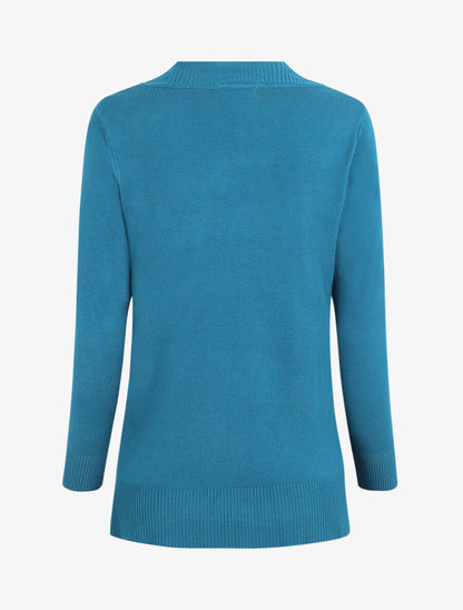 Gilet fin uni à poches plaquées - Bleu canard - 2