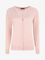 Gilet uni à manches longues - Rose poudré - 5