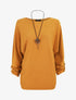 Pull ample à poignets boutonnés - Safran - 1