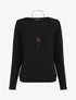 Pull ample uni à col bateau - Noir - 1