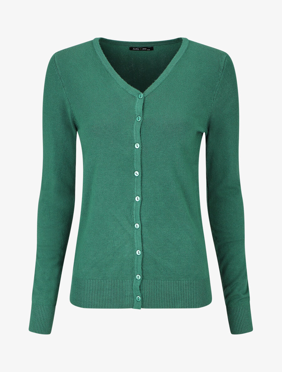 Gilet classique col V - Vert - 1