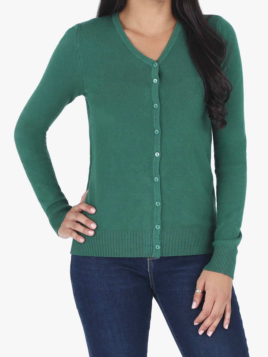 Gilet classique col V - Vert - 4