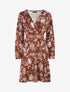 Robe satinée à imprimée floral - Marron - 1