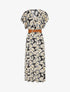 Robe longue empire à manches volantées - Noir - 1