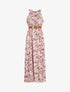 Robe longue empire à taille élastiquée - Rose - 5