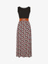 Robe bicolore à imprimé petites fleurs - Noir - 4
