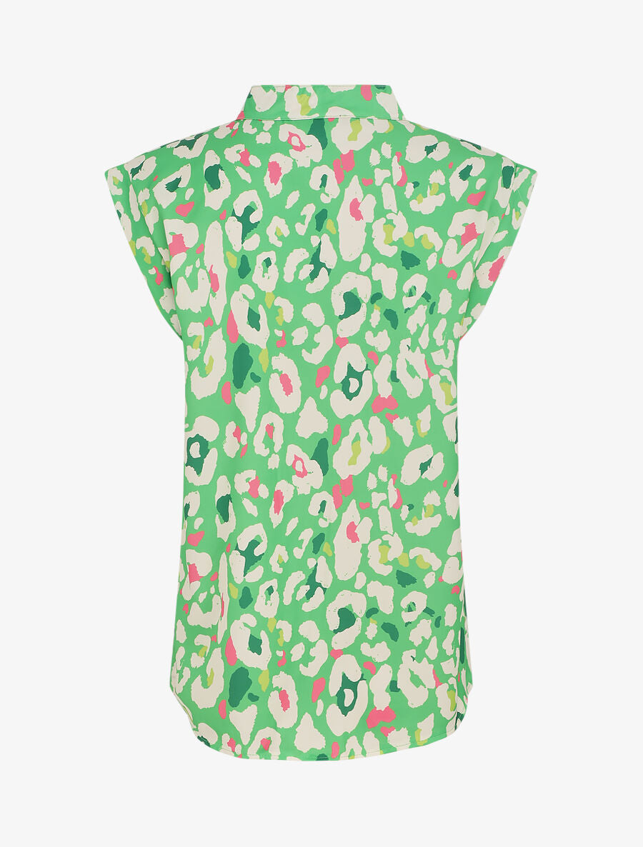 Blouse sans manches à imprimé abstrait - Vert - 2