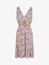 Robe mi-longue sans manches imprimé fleurs sauvages - Blanc - 1