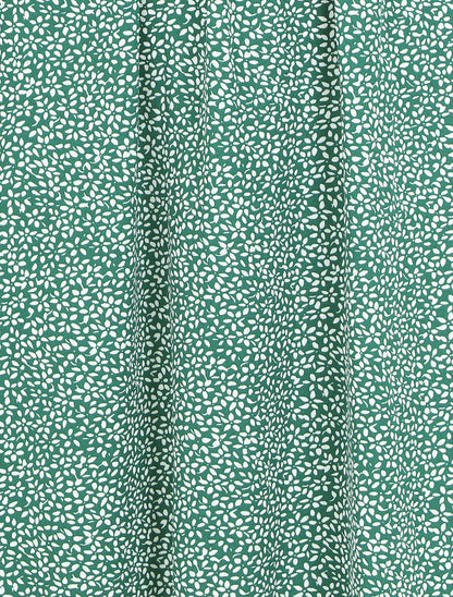 Robe longue imprimé floral à manches courtes volantées - Vert - 3