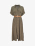 Robe chemise longue ceinturée - Kaki - 1