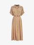 Robe chemise longue ceinturée - Camel - 1