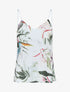 Caraco satiné imprimé feuilles tropicales - Blanc - 5