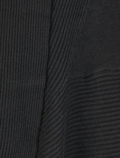 Gilet long uni côtelé - Noir - 3