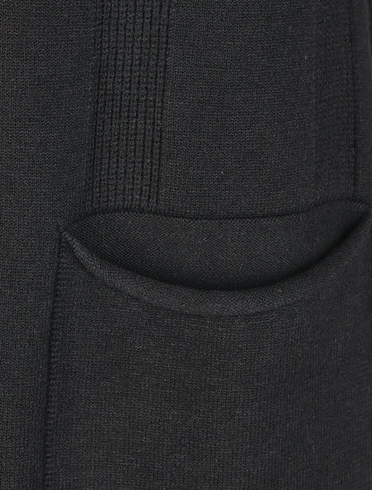 Gilet long à capuche - Noir - 3