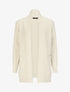 Gilet mi-long uni à pans texturées - Crème - 1