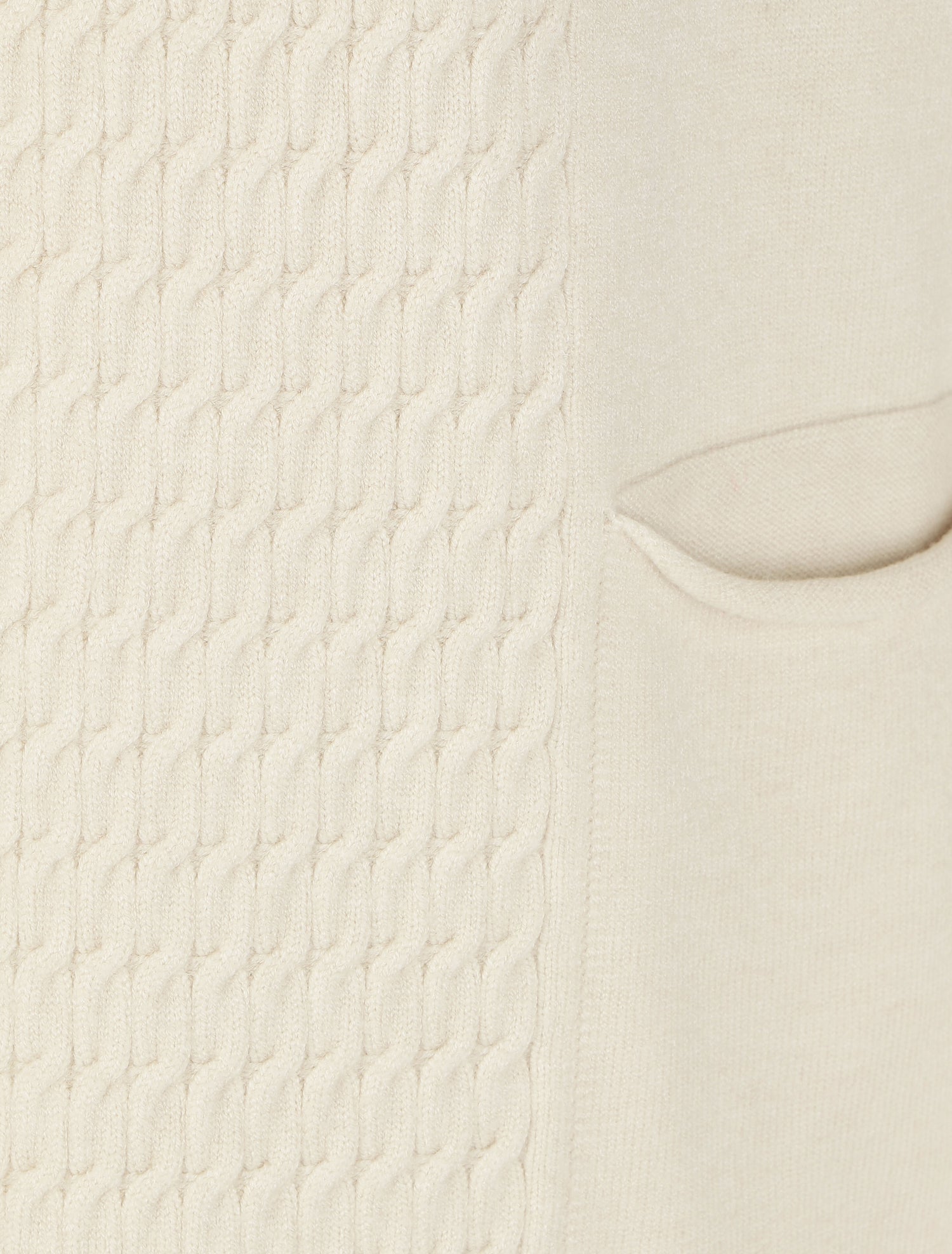 Gilet mi-long uni à pans texturées - Crème - 3