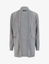 Gilet mi-long uni à bords côtelés - Gris clair - 1