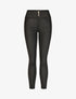 Pantalon slim taille haute effet ciré - Noir - 1