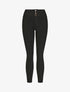 Pantalon uni à taille haute - Noir - 1
