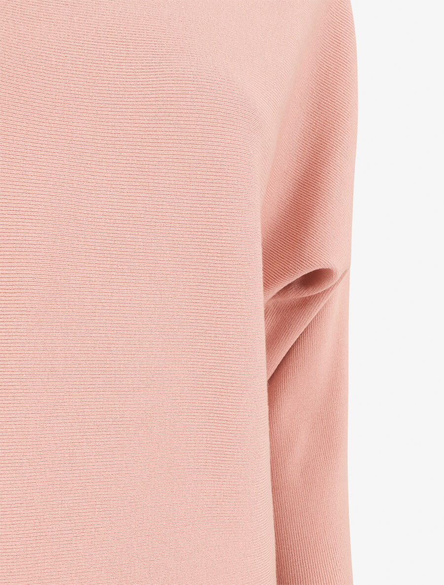 Pull côtelé à dos ajouré - Rose - 3