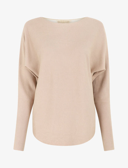 Pull côtelé à dos ajouré - Beige - 1