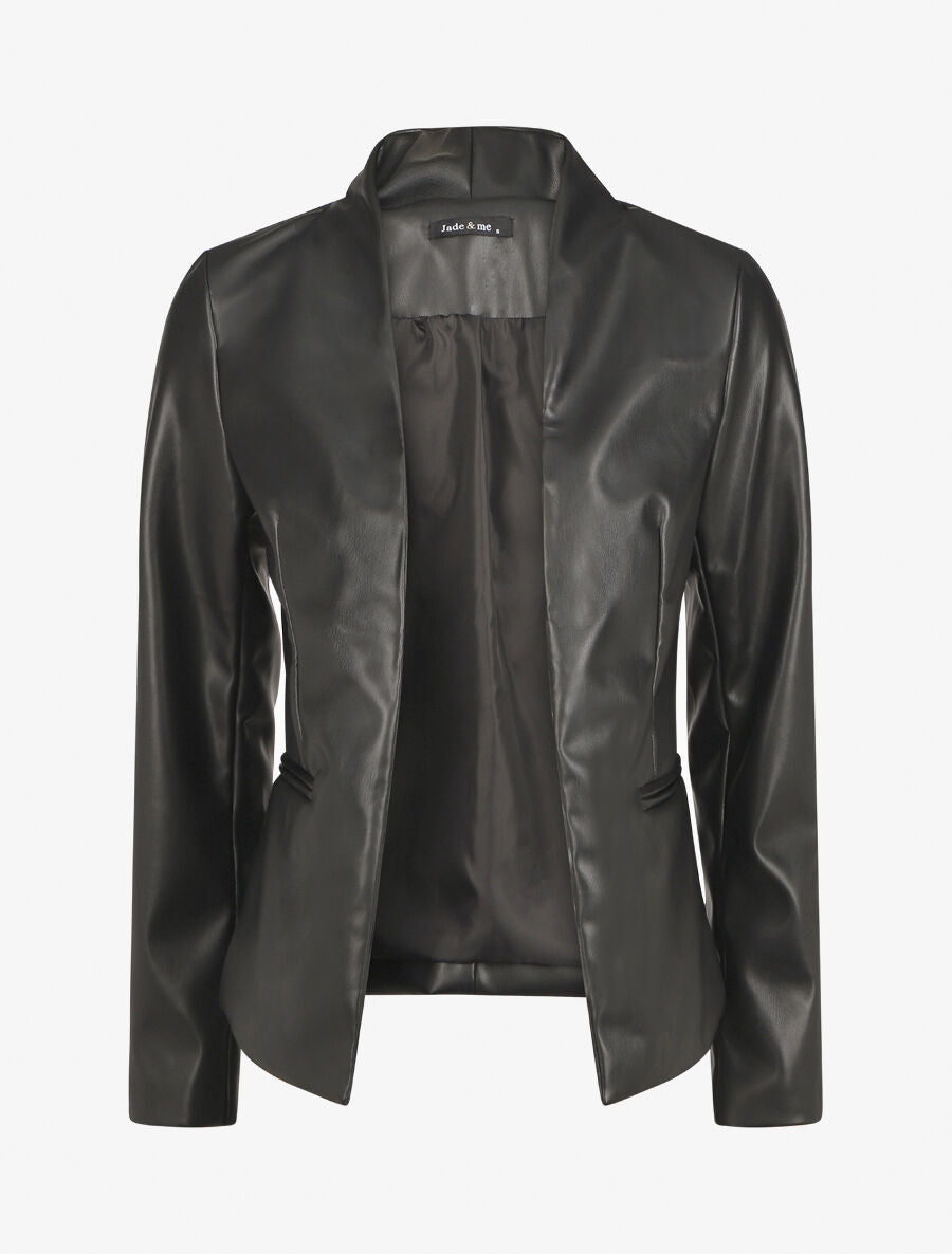 Veste en simili - Noir - 1
