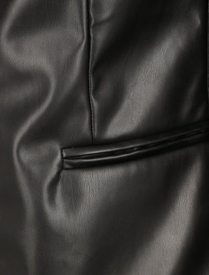 Veste en simili - Noir - 3