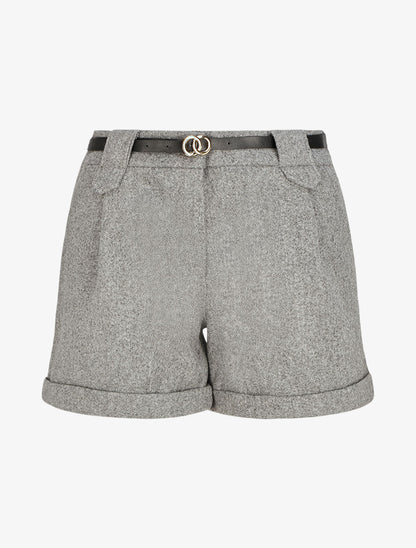 Short droit en feutrine - Gris - 1