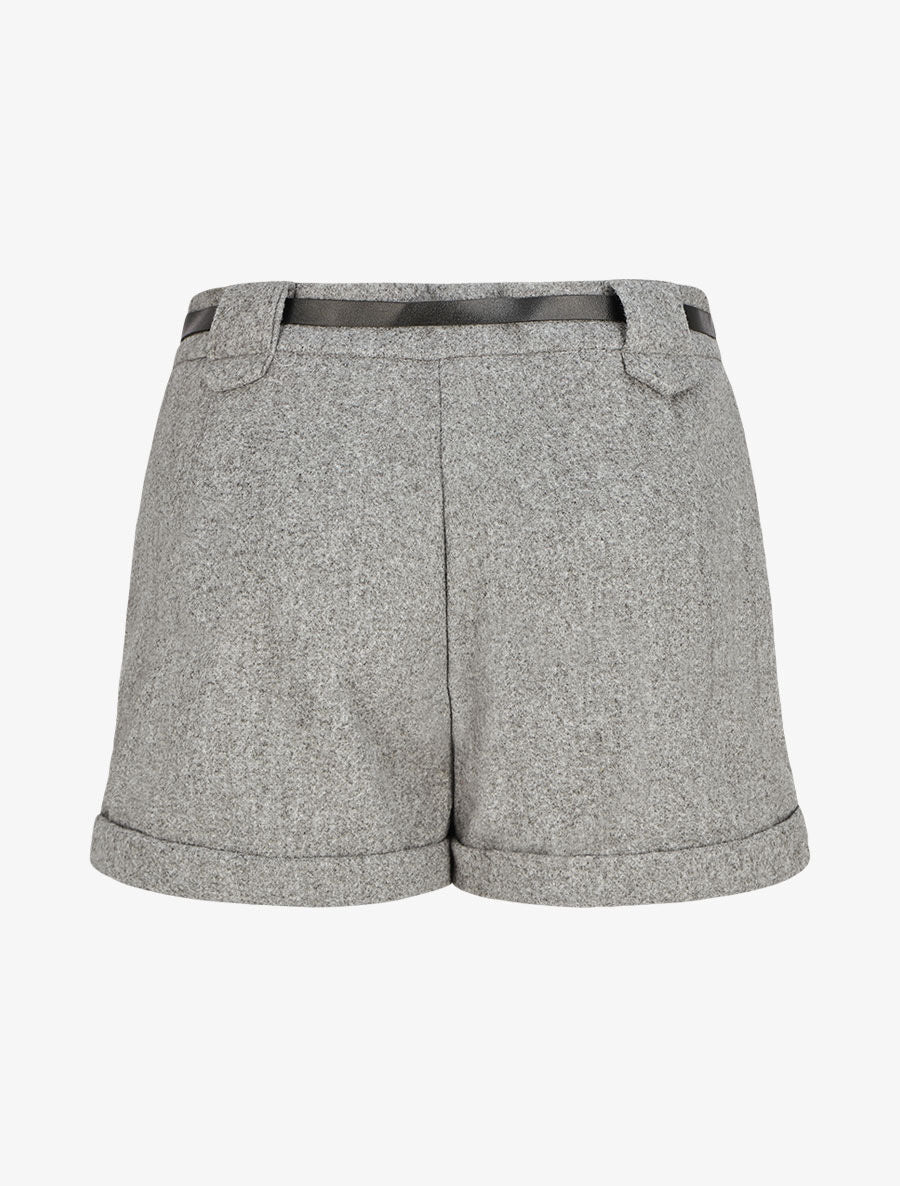 Short droit en feutrine - Gris - 2